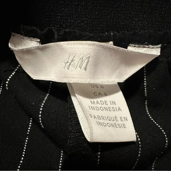H&M Polka Dot Dress Pants - Size 6, Straight Leg, Elastic Waist - Picture 4 of 6